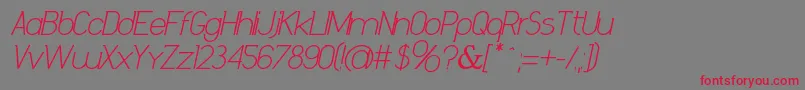 DanielaItalicBold Font – Red Fonts on Gray Background