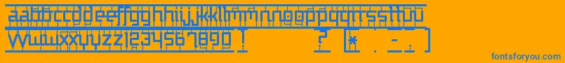 フォントBigInAmerica – オレンジの背景に青い文字