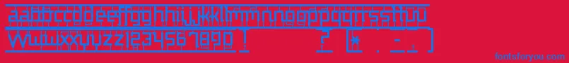 フォントBigInAmerica – 赤い背景に青い文字