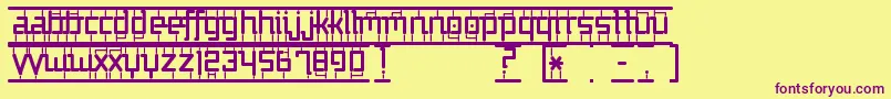BigInAmerica-fontti – violetit fontit keltaisella taustalla