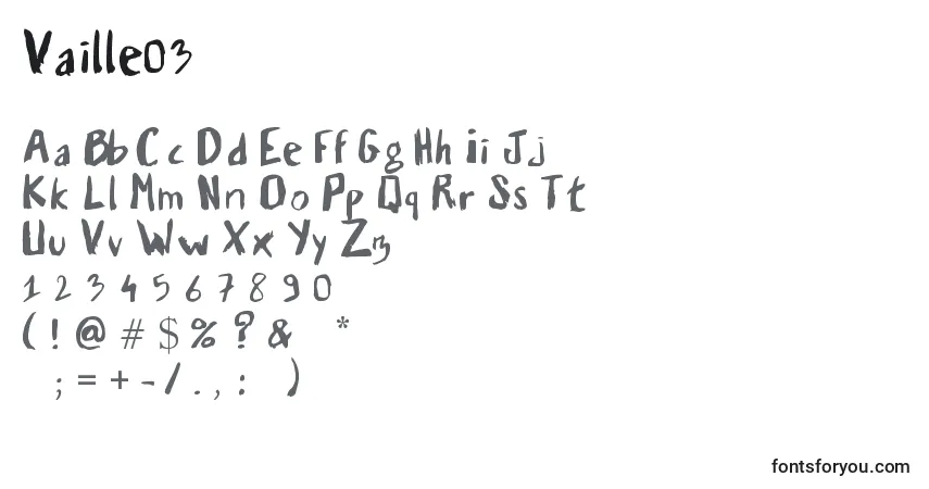 Шрифт Vaille03 – алфавит, цифры, специальные символы