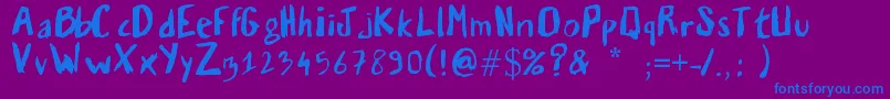 Vaille03-fontti – siniset fontit violetilla taustalla