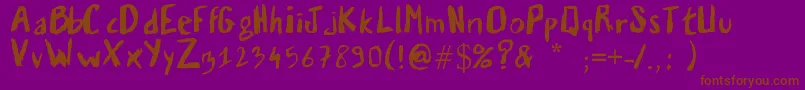 Vaille03-Schriftart – Braune Schriften auf violettem Hintergrund