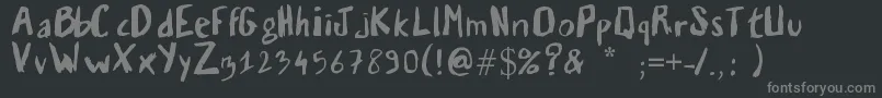 Lisätietoja Vaille03-fontista Vaille03-fontti – harmaat kirjasimet mustalla taustalla