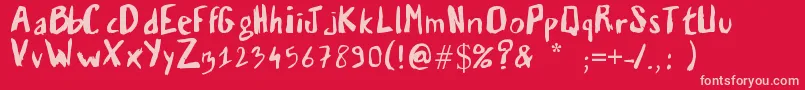 Vaille03 Font – Pink Fonts on Red Background