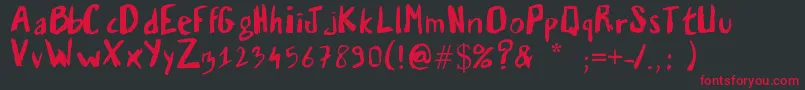 Vaille03 Font – Red Fonts on Black Background