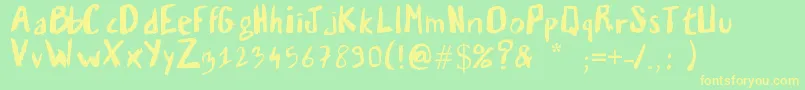 Vaille03 Font – Yellow Fonts on Green Background