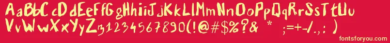 Vaille03 Font – Yellow Fonts on Red Background