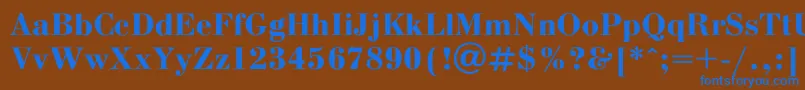 フォントBodoniA – 茶色の背景に青い文字