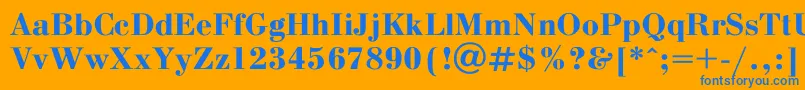 フォントBodoniA – オレンジの背景に青い文字