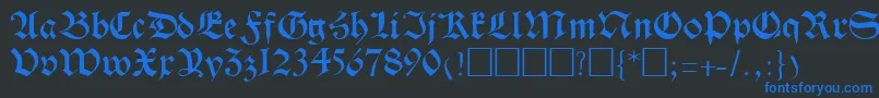 TrevorRegular Font – Blue Fonts on Black Background