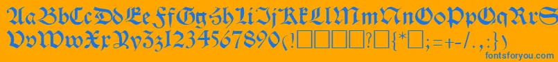 フォントTrevorRegular – オレンジの背景に青い文字