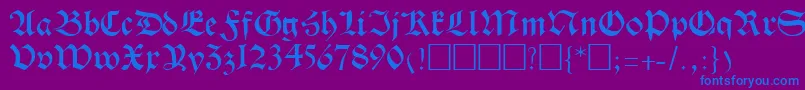 TrevorRegular-fontti – siniset fontit violetilla taustalla