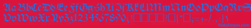 Police TrevorRegular – polices bleues sur fond rouge