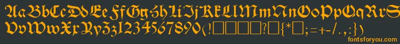 フォントTrevorRegular – 黒い背景にオレンジの文字