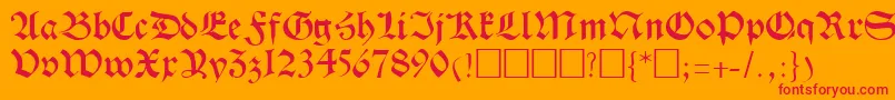 フォントTrevorRegular – オレンジの背景に赤い文字