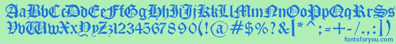 Drunkensailor Font – Blue Fonts on Green Background