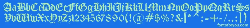 Drunkensailor Font – Green Fonts on Blue Background