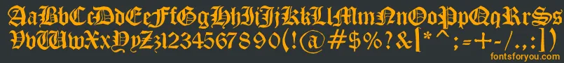 フォントDrunkensailor – 黒い背景にオレンジの文字