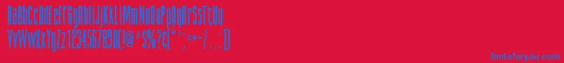 GiottoflfBold-Schriftart – Blaue Schriften auf rotem Hintergrund