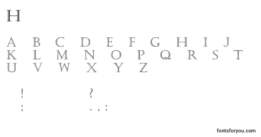 Fuente Haute - alfabeto, números, caracteres especiales