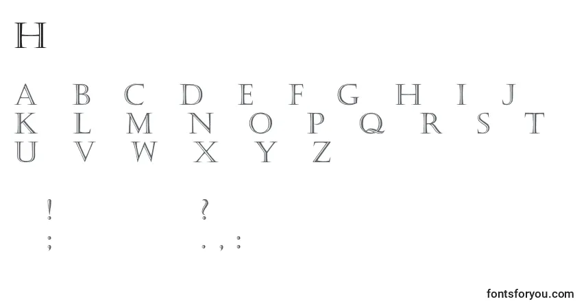 Hauteフォント–アルファベット、数字、特殊文字