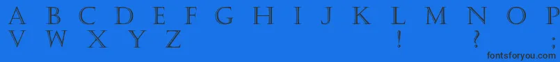 Fonte Haute – fontes pretas em um fundo azul