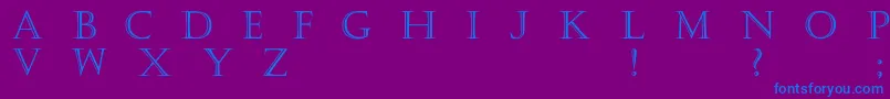 Haute-Schriftart – Blaue Schriften auf violettem Hintergrund