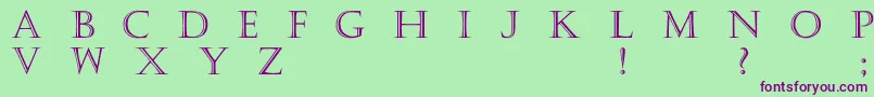 Czcionka Haute – fioletowe czcionki na zielonym tle