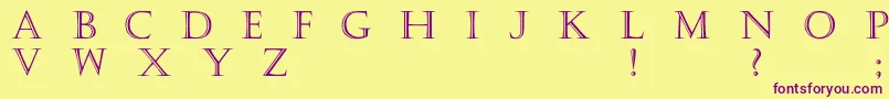 Haute-Schriftart – Violette Schriften auf gelbem Hintergrund