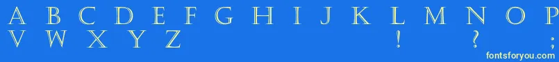 Haute-fontti – keltaiset fontit sinisellä taustalla