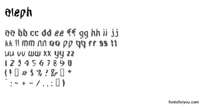 A fonte Aleph – alfabeto, números, caracteres especiais