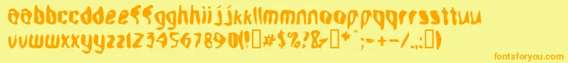 Aleph Font – Orange Fonts on Yellow Background