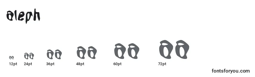 Размеры шрифта Aleph