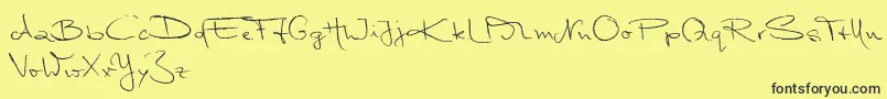 MarleenScriptNormalReduced Font – Black Fonts on Yellow Background