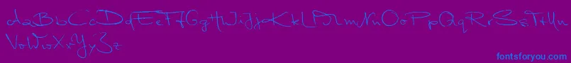 MarleenScriptNormalReduced Font – Blue Fonts on Purple Background