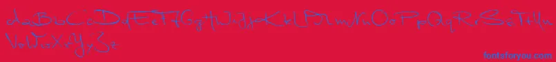 Шрифт MarleenScriptNormalReduced – синие шрифты на красном фоне