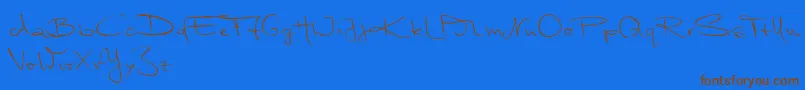 fuente MarleenScriptNormalReduced – Fuentes Marrones Sobre Fondo Azul