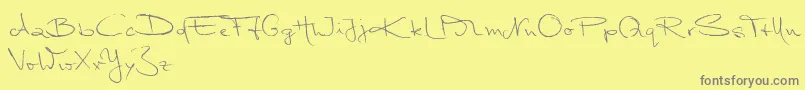 MarleenScriptNormalReduced Font – Gray Fonts on Yellow Background