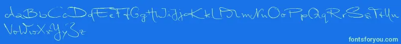Police MarleenScriptNormalReduced – polices vertes sur fond bleu