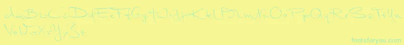 fuente MarleenScriptNormalReduced – Fuentes Verdes Sobre Fondo Amarillo