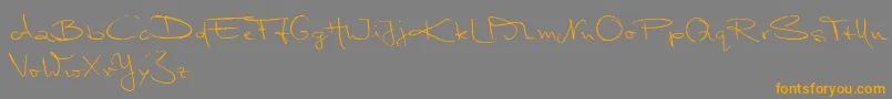 MarleenScriptNormalReduced-fontti – oranssit fontit harmaalla taustalla