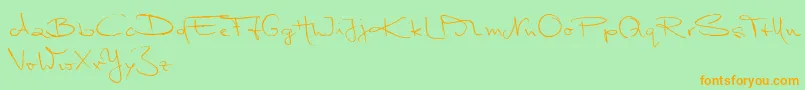 fuente MarleenScriptNormalReduced – Fuentes Naranjas Sobre Fondo Verde