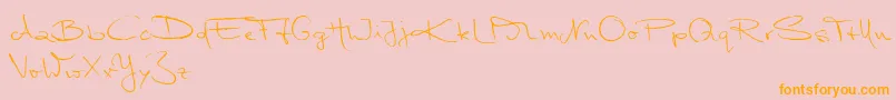 MarleenScriptNormalReduced Font – Orange Fonts on Pink Background