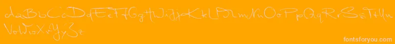 MarleenScriptNormalReduced Font – Pink Fonts on Orange Background
