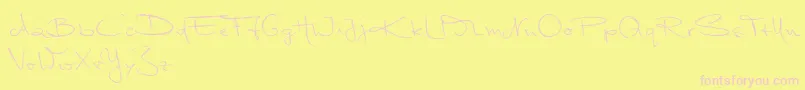 MarleenScriptNormalReduced Font – Pink Fonts on Yellow Background