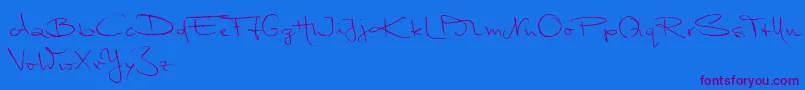 MarleenScriptNormalReduced Font – Purple Fonts on Blue Background
