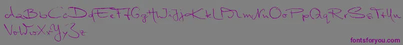 MarleenScriptNormalReduced-Schriftart – Violette Schriften auf grauem Hintergrund