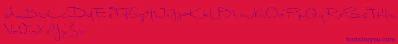 MarleenScriptNormalReduced Font – Purple Fonts on Red Background