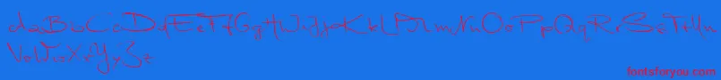 fuente MarleenScriptNormalReduced – Fuentes Rojas Sobre Fondo Azul